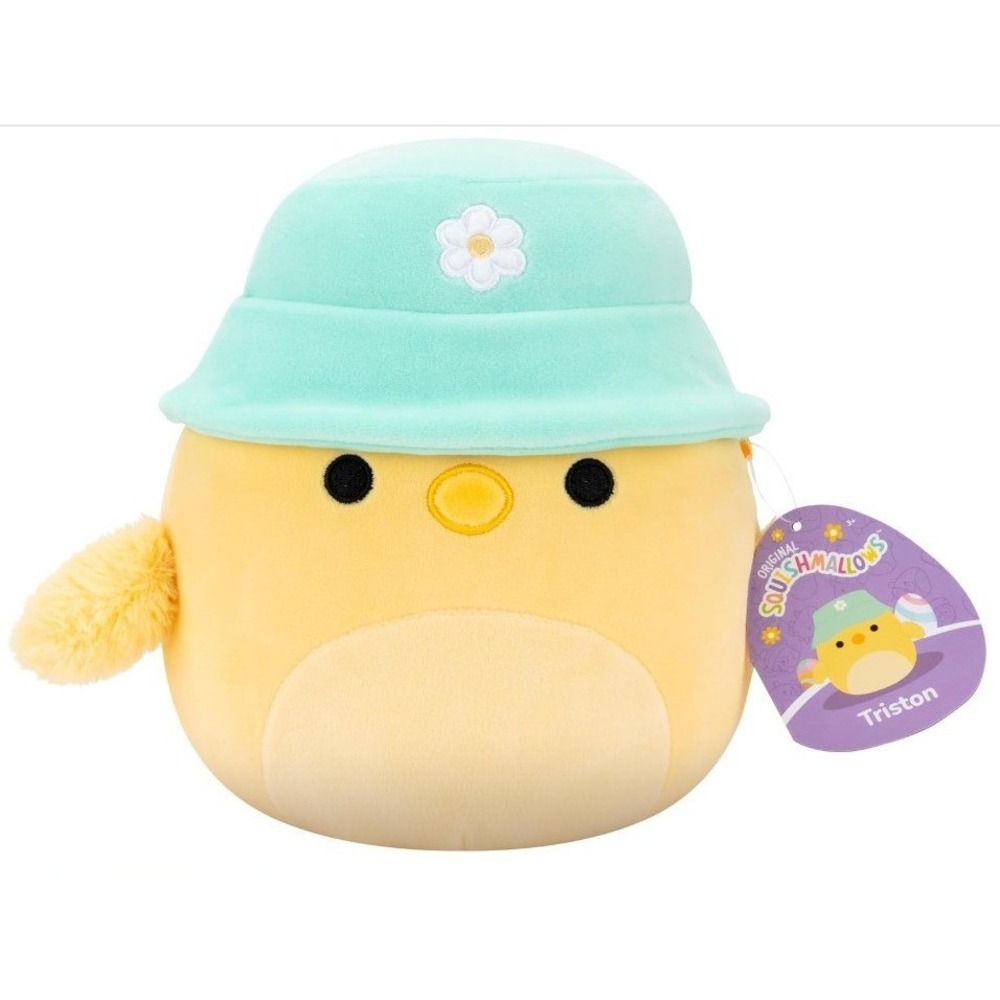 NWT Squishmallows Original 8in Triston The Yellow Chick with Bucket Hat Authenic
